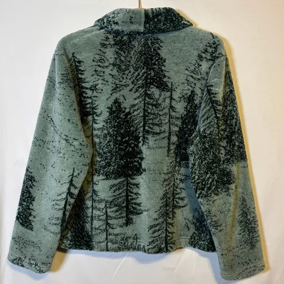 Artisan Sunchein Forest Print Fleece Lodgecore Jacket Made in USA Size Large - Picture 2 of 10